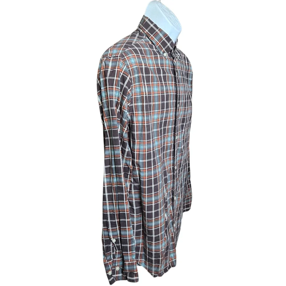 Banana Republic Mens Preppy Plaid Shirt Size M Office Career Button Down‎ Cotton